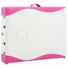 3-Zone Foldable Massage Table – Aluminum Frame (White & Pink)
