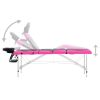 4-Zone Foldable Massage Table – Aluminum Frame (Black & Pink)