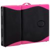4-Zone Foldable Massage Table – Aluminum Frame (Black & Pink)