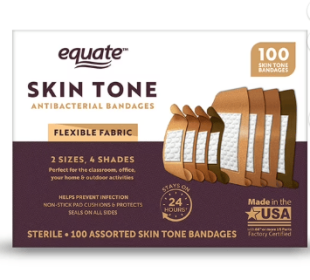 Equate Skin Tone Antibacterial Flexible Fabric Bandages, 100 Count