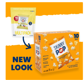 SkinnyPop Gluten-Free White Cheddar Popcorn, 0.5 oz Snack-Size Bags, 10 Count