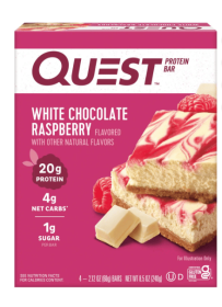 Quest Protein Bar, White Chocolate Raspberry, 20g Protein, Gluten Free, 4 Ct