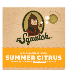 Dr. Squatch Summer Citrus Natural Bar Soap for Men Light Grit Body Soap Gifts for Men, 5 Oz