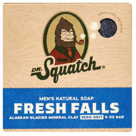 Dr. Squatch Fresh Falls Natural Bar Soap for Men Zero Grit Body Soap Gifts for Men, 5 Oz