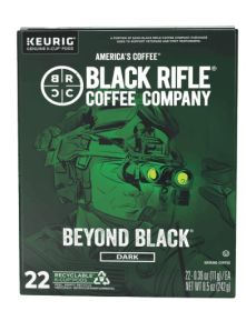 Black Rifle Coffee Company Beyond Black K-Cup Pods, Dark Roast, 22 Ct