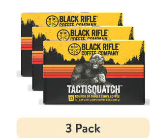 (3 pack) Black Rifle Coffee Company Tactisquatch Keurig K-Cup Pods, Dark Roast, 12 Ct