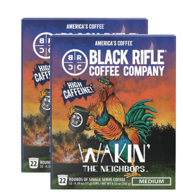 (2 pack) Black Rifle Coffee Company Wakin the Neighbors High Caffeine Keurig K-Cup Pods, Medium Roast, 22 Ct