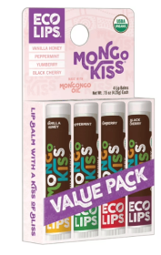 Eco Lips Organic Mongo Kiss Moisturizing Lip Balm Variety 4-pack