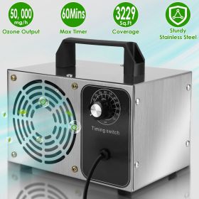 110W 50000mg/h Ozone Generator Odor Eliminator Ionizer Air Purifier with 60Mins Timer Cover up to 3229Sq.Ft for Rooms Smoke Cars Pets