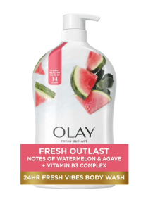 Olay Fresh Outlast Women's Body Wash, Watermelon & Agave, Pump, 33 fl oz