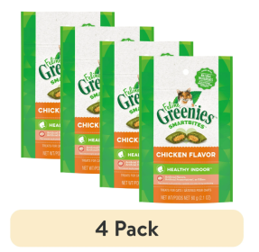 (4 pack) Greenies Smartbites Chicken Flavor Crunchy Soft Treat For Cat, 2.1 Oz