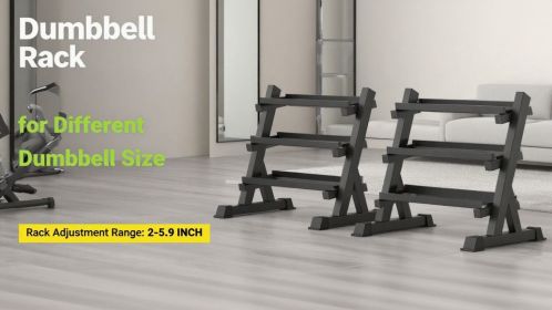 3-Tier Dumbbell Rack Stand: Holds 5-50lb weights with a 1100 lb max capacity. Designed specifically for dumbbell storage.