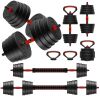 90LB 4-in-1 Adjustable Dumbbell Set â€“ Converts to Barbell, Kettlebell & Push-Up Stands w/ Interchangeable Plates & Non-Slip Grips