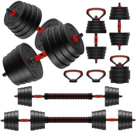 90LB 4-in-1 Adjustable Dumbbell Set â€“ Converts to Barbell, Kettlebell & Push-Up Stands w/ Interchangeable Plates & Non-Slip Grips