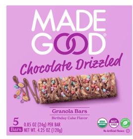 MadeGood Birthday Cake Chocolate Drizzled Granola Bars