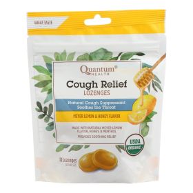Organic Cough Relief Lozenges - Meyer Lemon & Honey - 18 Count
