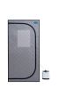 Portable Grey Mini Plus style Steam Sauna tent–Personal Home Spa, with Steam Generator, Remote Control, Foldable Chair, PVC pipes. Easy to Install,fas
