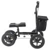 VEVOR Folding Knee Scooter, Aluminum Steerable Knee Walker with Height-Adjustable Handlebar & Knee Pad, 12" All-Terrain Wheels, Dual Brakes, Leg Recov