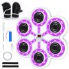 Six-button boxing target - white main body - white buttons - purple light - black eva