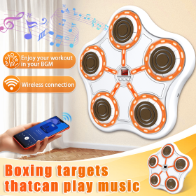 Five key boxing target-white body-white keys-orange light-brown eva