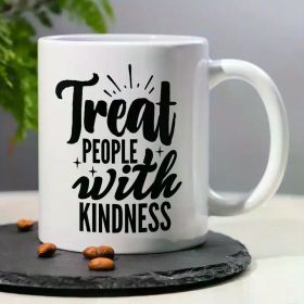 1pcs, 3A Grade, Wellness Life Quote Coffee Mug Gift, 11oz Ceramic Tea Cup, Ideal Birthday Gift Perfect for Office/