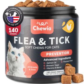 Flea Treatment for Cats Daily Oral Cat Flea and Tick Treatment Chews Chewable Kitten Flea Treatment Soft Treats for All Breeds & Ages Natural Chicken