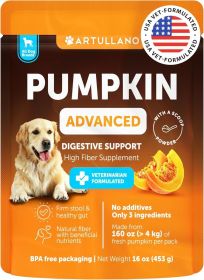 Pumpkin Powder for Dogs Digestive Support 16 OZ Fiber Supplement for Constipation For Gut Balance Healthy Skin Digestion Anal Glands Firm Stool Poop A