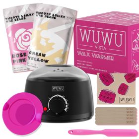Waxing kit 11 items, WUWUVISTA Hair Removal Hard Wax Kit for Women Men with Wax Warmer&Wax Beads for Full Body/Face/Brazilian/Bikini/Sensitive Skin