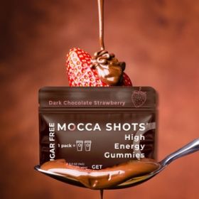 Sugar Free Mocca Shots Energy Gummies with Caffeine 12-Pack - Dark Chocolate Strawberry
