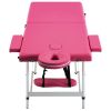 2-Zone Foldable Massage Table – Aluminum Frame (Pink)