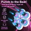 Six-button boxing target - white main body - white buttons - purple light - black eva