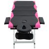 4-Zone Foldable Massage Table – Aluminum Frame (Black & Pink)