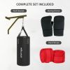 Soozier Unfilled Punching Bag for Adults, Heavy Bag Wall Mount Set with Bracket, Boxing Gloves, Hand Wraps and 360° Swivel Hook for Muay Thai and MMA