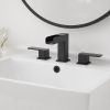 8 in. Widespread Double Handle Black Bathroom Faucet Set 3 Holes Vanity Sink With Metal Drain In Matte Black