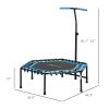 Soozier 45" Rebounder Trampoline for Adults, Quiet Bungee Rebounder with LED Lights and Adjustable Handle, Blue