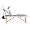 4-Zone Foldable Massage Table – Wood Frame (Black & White)