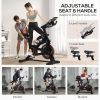 Exercise Bike, Flywheel Indoor Stationary Bike, Adjustable Height & Resistance, with LCD Monitor, Pedal Cage and Shelf Tray, 264 lbs Weight Capacity,