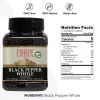 Pride of India – Black Peppercorn Whole – Gourmet & Culinary Spice – Full Bodied, Dried & Flavorful – Preservatives & Gluten Free – 8 oz. Medium Dual