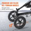 VEVOR Folding Knee Scooter, Aluminum Steerable Knee Walker with Height-Adjustable Handlebar & Knee Pad, 12" All-Terrain Wheels, Dual Brakes, Leg Recov