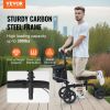 VEVOR Folding Knee Scooter, Carbon Steel Steerable Knee Walker with Height-Adjustable Handlebar & Knee Pad, All-Terrain Solid Wheels, Dual Brakes, Leg