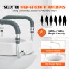 VEVOR Raised Toilet Seat, 3.5" Height Raised, 300 lbs Weight Capacity, for Standard Round Toilet, Aluminum Handrail, with EVA Armrest Padding, for Eld