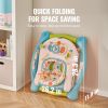 VEVOR 4-in-1 Baby Walker, Foldable Baby Activity Center on Wheels, 3 Adjustable Height, Music & Toys Tray, Learning-Seated | Walk-Behind | Rocker | Bo