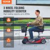 VEVOR 3 Wheel Folding Mobility Scooter for Adults & Seniors, Heavy-Duty Electric Powered Mobility Scooter & 12 Mile Long Range, All Terrain Travel Whe
