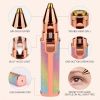 2-in-1 Eyebrow Razor for Women - Painless and Precision Facial Hair Removal with USB Rechargeable Trimmer and Built-in LED Light - Perfect for Nose, L