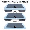 Adjustable Workout Aerobic Stepper in Fitness & Exercise Step Platform Trainer Gray black with 4 risers