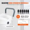 VEVOR Raised Toilet Seat, 5" Height Raised, 350 lbs Weight Capacity, for Round and Elongated Toilet, Twist Lock Installation,19.1" - 21.7" Adjustable