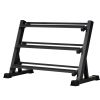 3-Tier Dumbbell Rack Stand: Holds 5-50lb weights with a 1100 lb max capacity. Designed specifically for dumbbell storage.