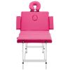 4-Zone Foldable Massage Table – Aluminum Frame (Pink)