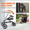 VEVOR Folding Knee Scooter, Carbon Steel Steerable Knee Walker with Height-Adjustable Handlebar & Knee Pad, All-Terrain Solid Wheels, Dual Brakes, Leg