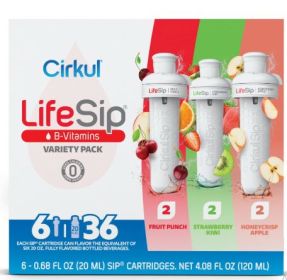 Cirkul LifeSip Flavor Cartridge Variety Pack, Drink Mix, 6-Pack (2 Fruit Punch, 2 Strawberry Kiwi, & 2 Honeycrisp Apple)